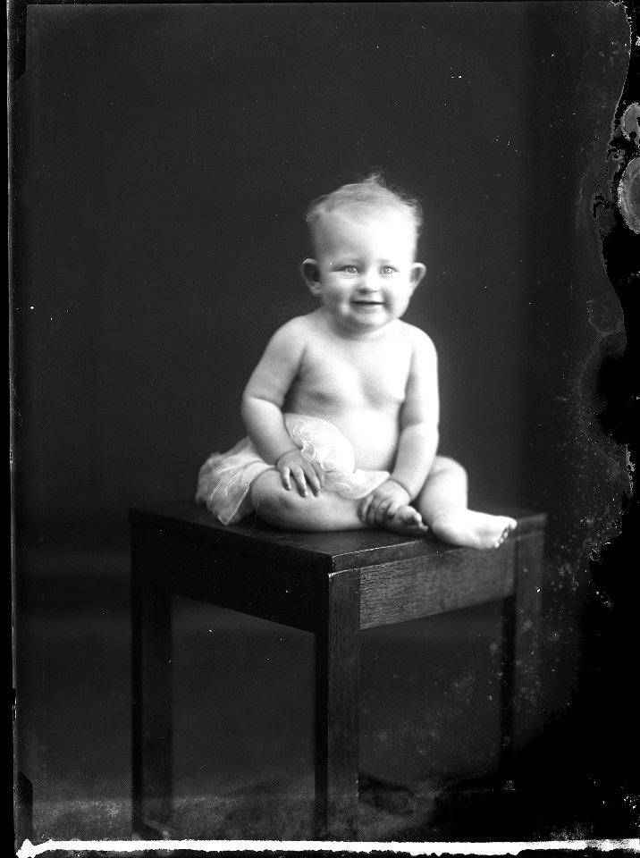 Baby on a table, [n.d.]