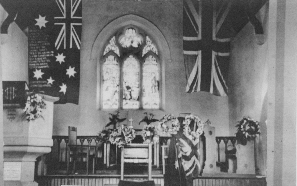 Interior of a church, possibly on ANZAC Day, [n.d.]
