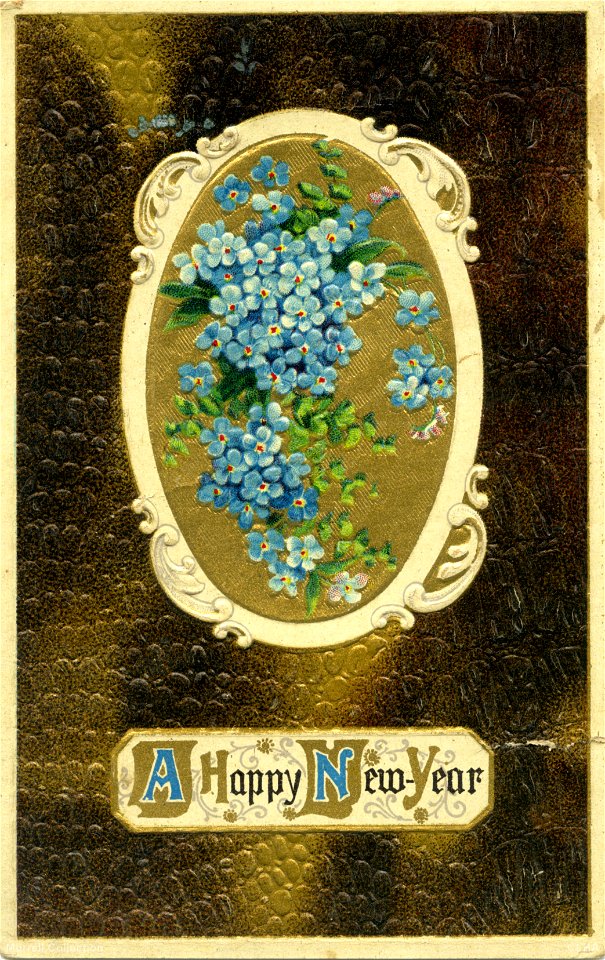 "A Happy New Year" - New Year postcard