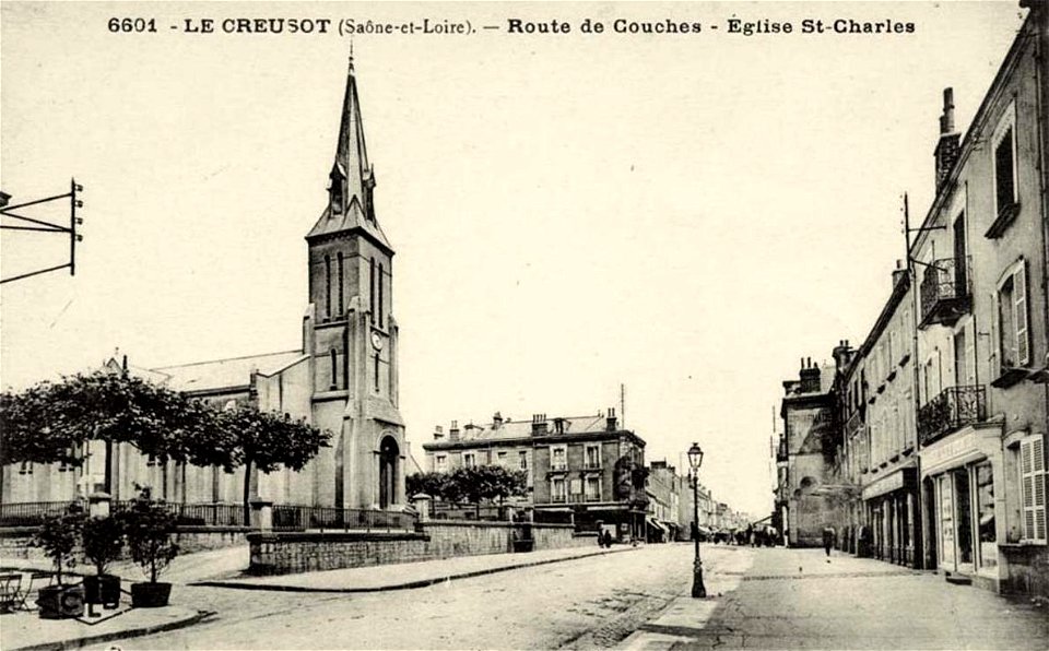 Le Creusot.Route de Couches.Église Saint-Charles du Creusot