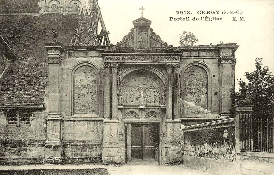 Cergy.Église Saint-Christophe de Cergy.Portail