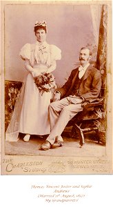 Sophie Andrews and Thomas Vincent Foster, married 11 August 1897. photo