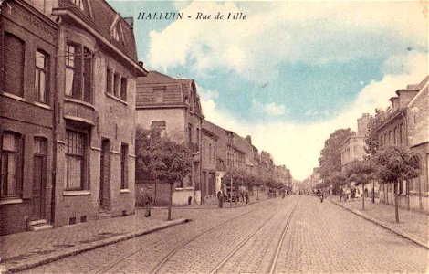 Halluin.Rue de Lille, carte colorisée