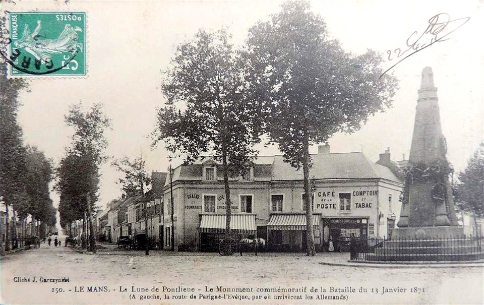 Le Mans.La Lune de Pontlieue.Monument commémoratif