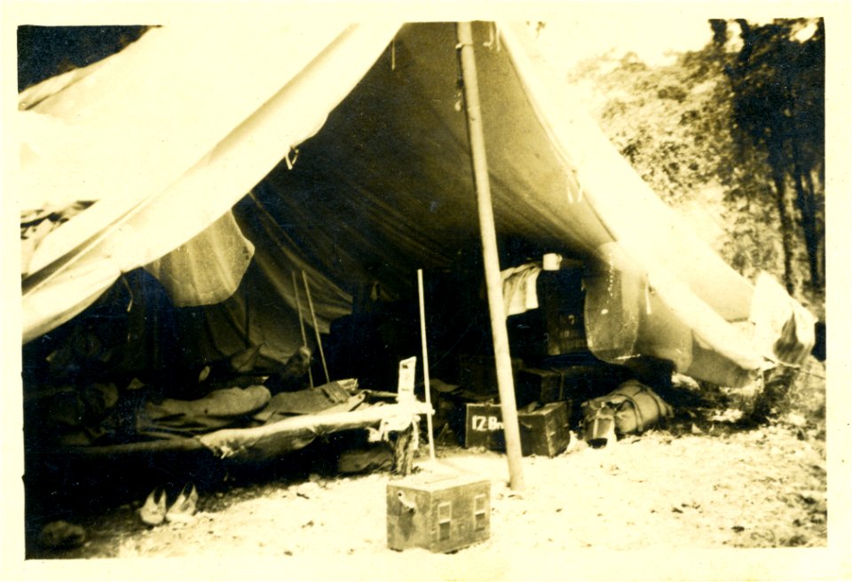 Tent for Australian soldiers in PNG during World War 2.