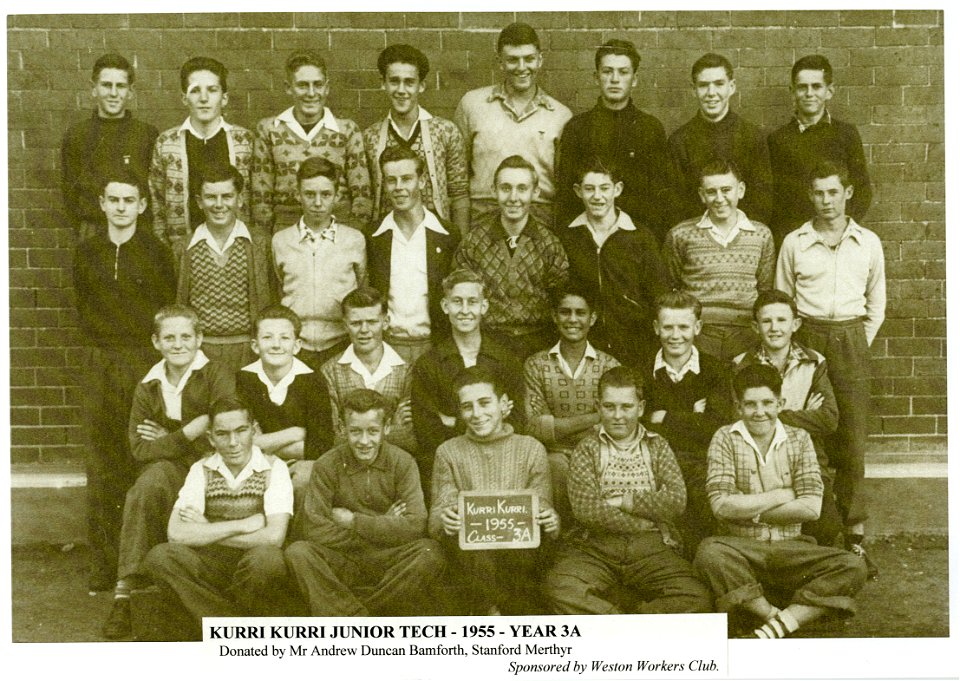 Kurri Kurri Junior Tech School, Year 3A, Kurri Kurri, NSW, 1955