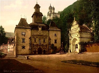 Lestelle-Betharram.Chapelle Notre-Dame de Lestelle-Bétharram.1890.Autochrome