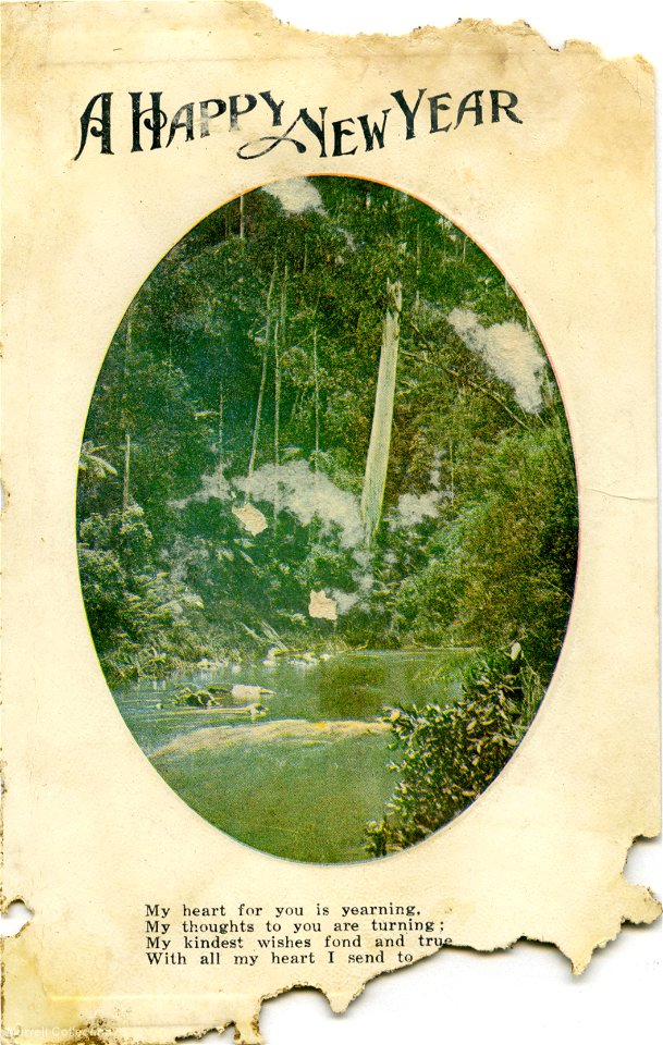 "A happy New Year" - New Year postcard