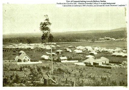 View over Cessnock to railway, c. 1907 photo