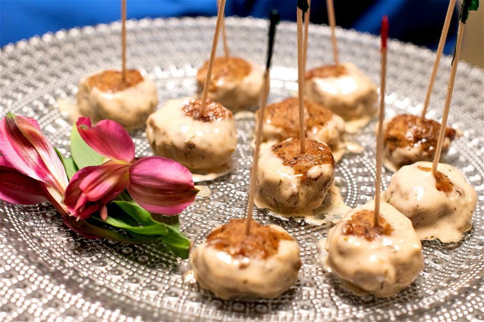 Cocktail Meatballs with Bourbon Shallot Cream