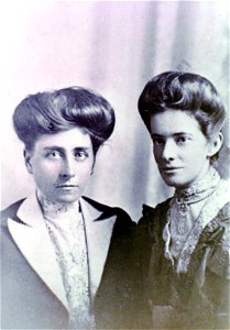 Studio portrait of two ladies, [n.d.] photo