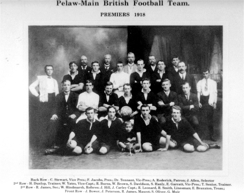 Pelaw-Main (NSW) British Football Team, Premiers, 1918, Pelaw Main, NSW, 1918