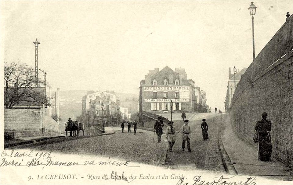 Le Creusot.Rue de Chalon, des Écoles et du Guide