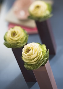 beautiful fall decorating with flowering cabbage