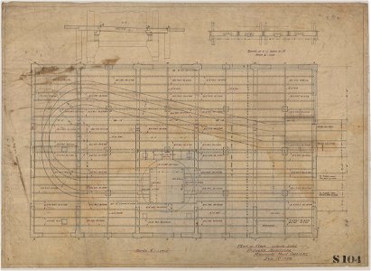 Plan of floor landing level, pithead structure, Richmond Main Colliery, Kurri Kurri, NSW