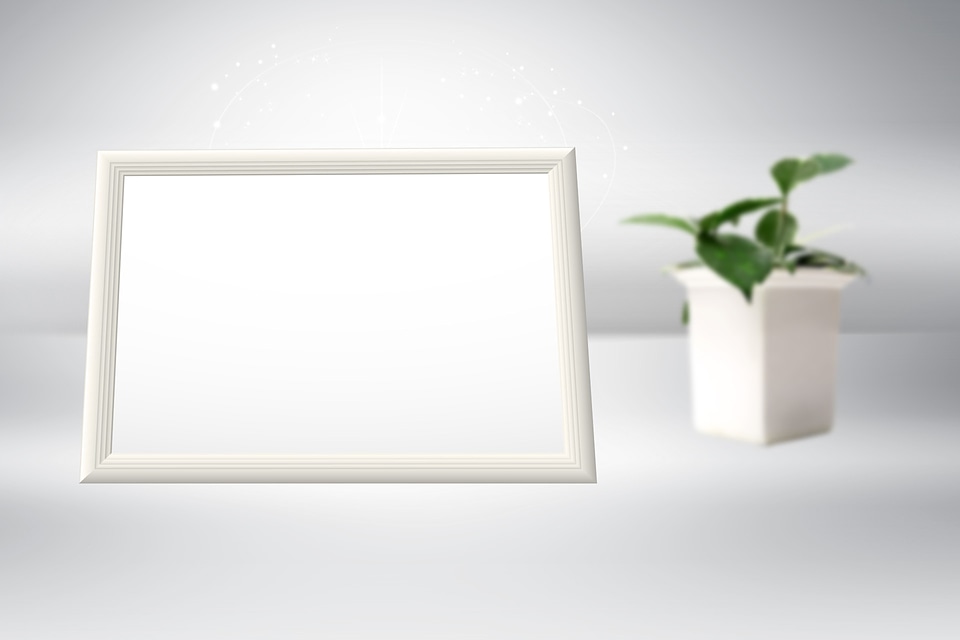 Picture Frame for Home Decoration.. Selective focused light blue