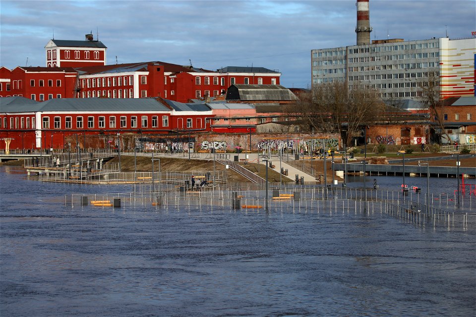 Flooded quay