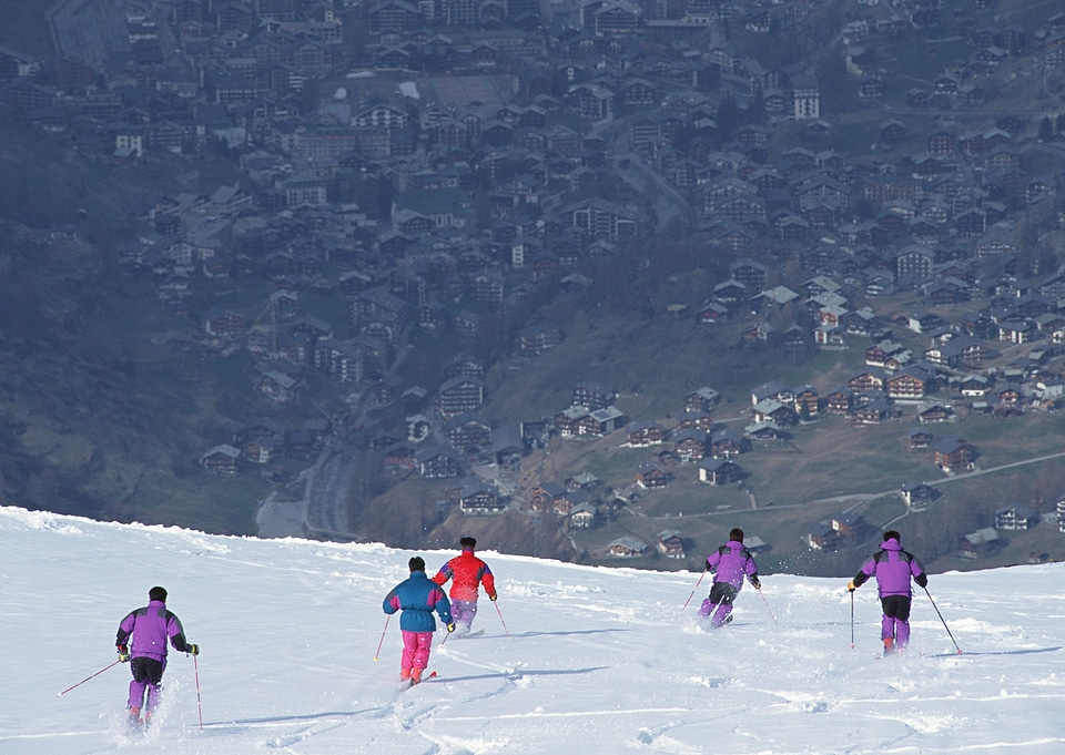 Skiers at mountains