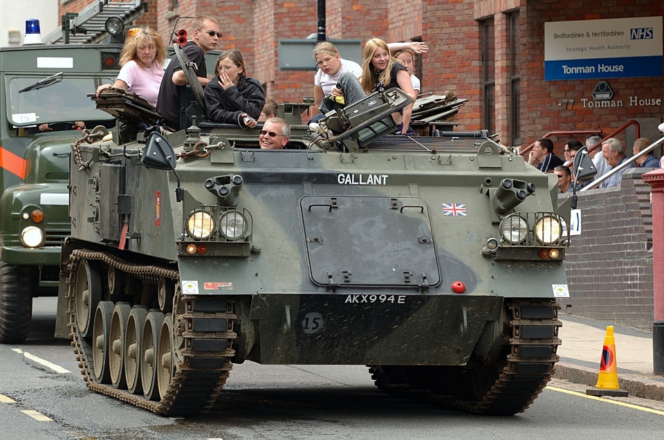 A privately owned FV432 in a carnival procession
