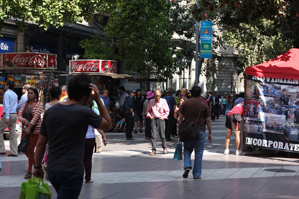 Chilean family walks in Santiago