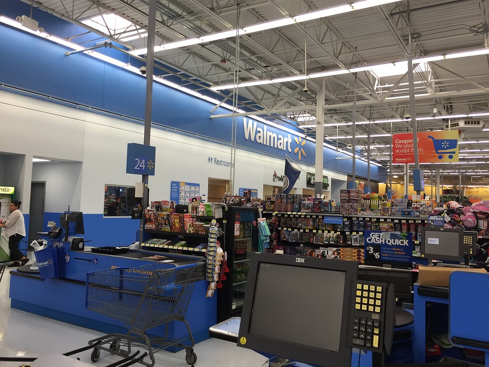 Walmart shopping center interior