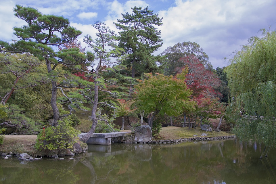 A buddhist temple in the forest in Nara, Japan