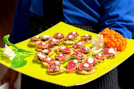 Seared Ahi Tuna Wonton Crisp with Wasabit Aiol