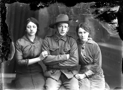 Private James Germyn (1894-1922) and girls photo