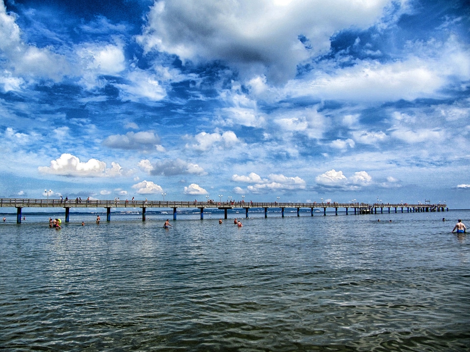 Pier on a sea in summer sunny day