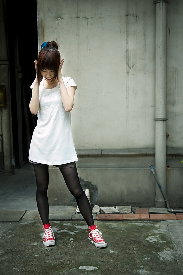 Chinese Girl Posing Outdoors