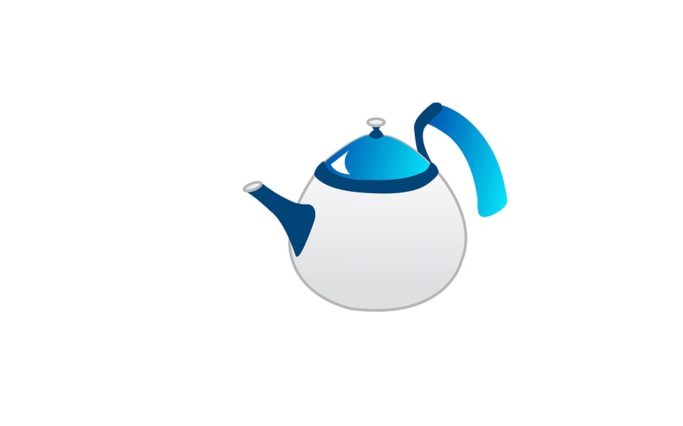 Teapot on white background