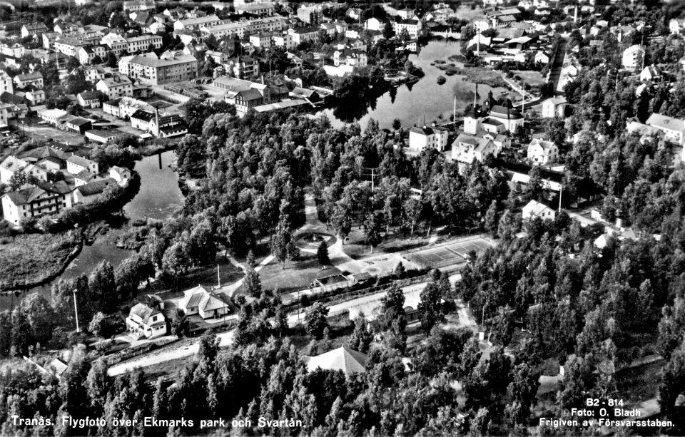 163 Flygbild över Tranås, Ekmarkspark