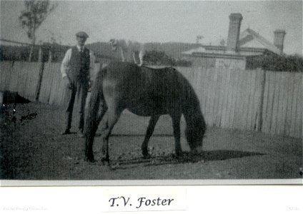 Thomas Vincent Foster with horse, [n.d.] photo