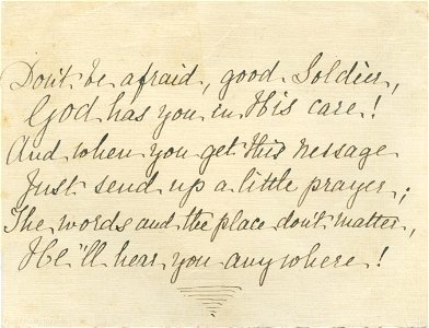 Good wishes sent to Kenneth Vincent Foster during World War 1.