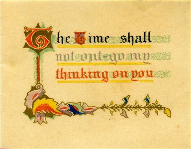 "The time shall not out-go my thinking of you" - New Year card, 1913 photo