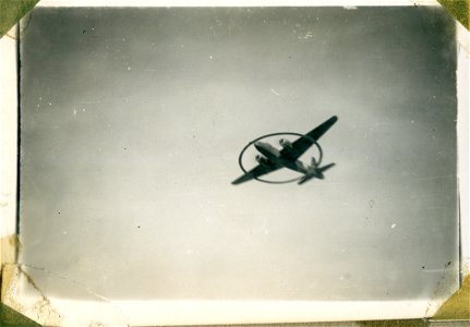Wellington Bomber in flight, North Africa photo