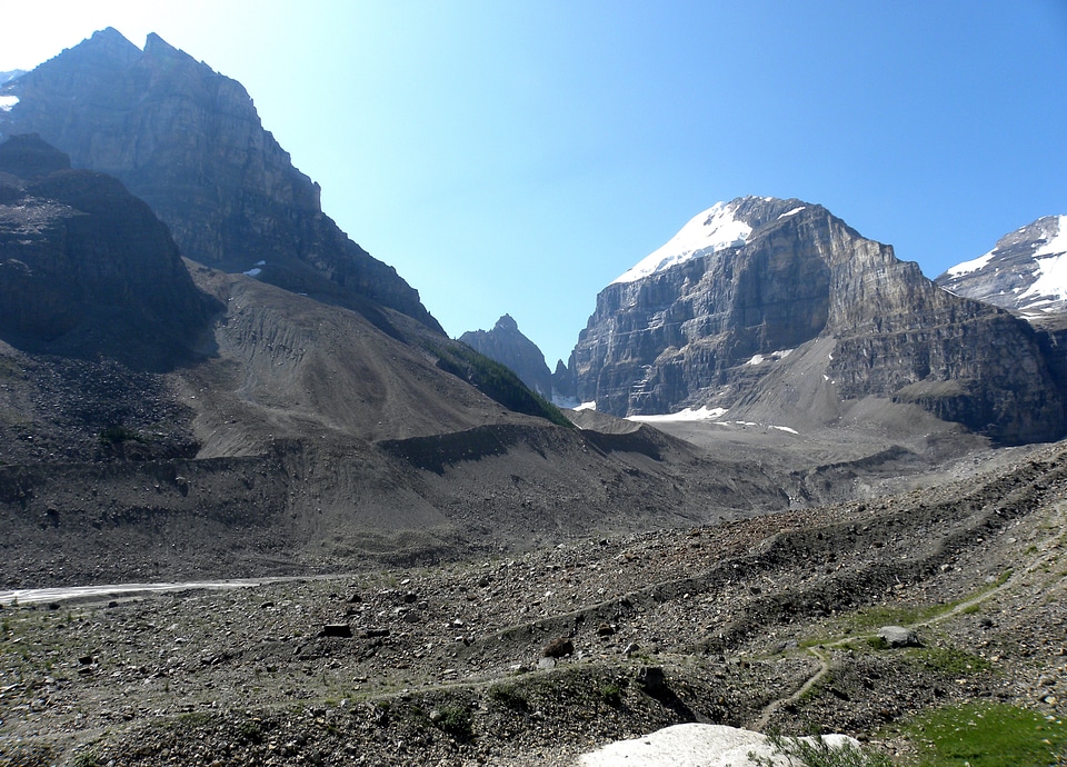 Glacial moraines above Lake Louise, Alberta, Canada