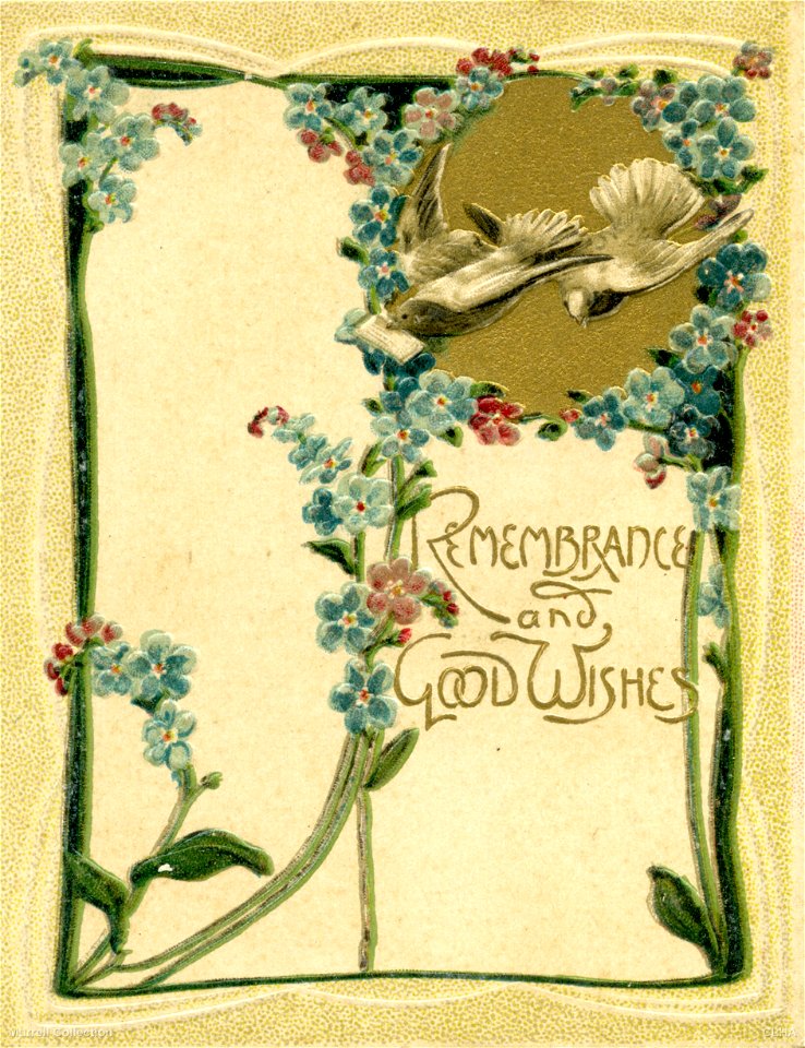 "Remembrance and good wishes" - Christmas card