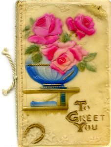 "To greet you" - Christmas card, 1929