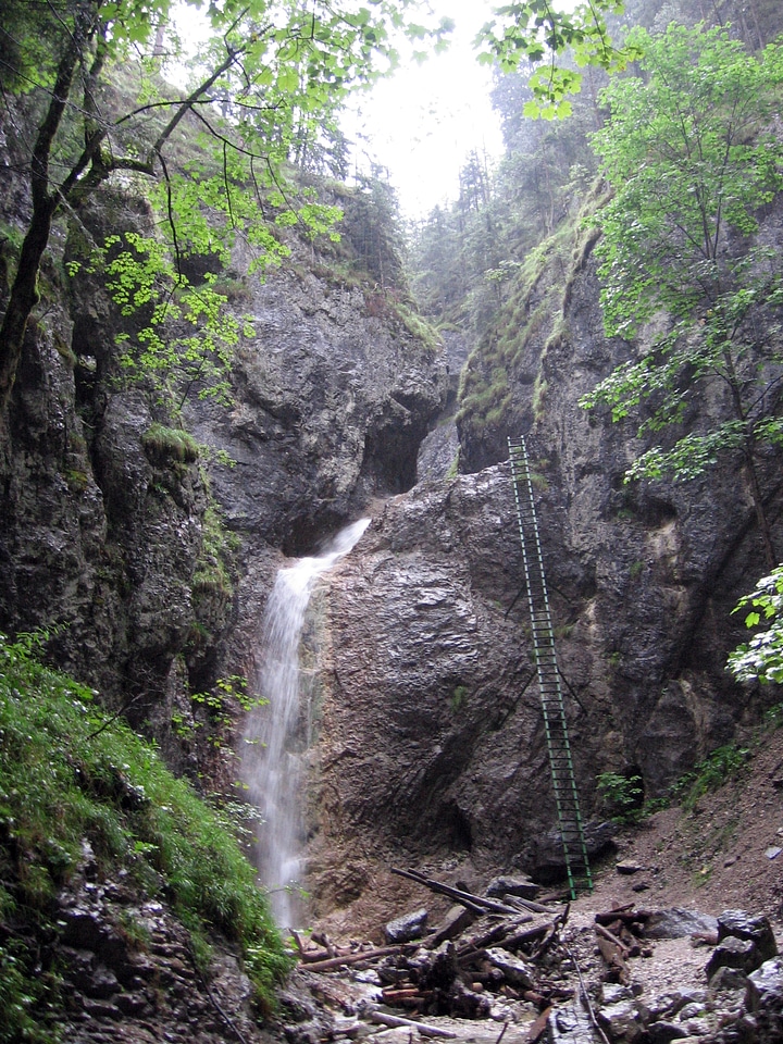 Piecky canyon waterfall in Slovak Paradise National Park