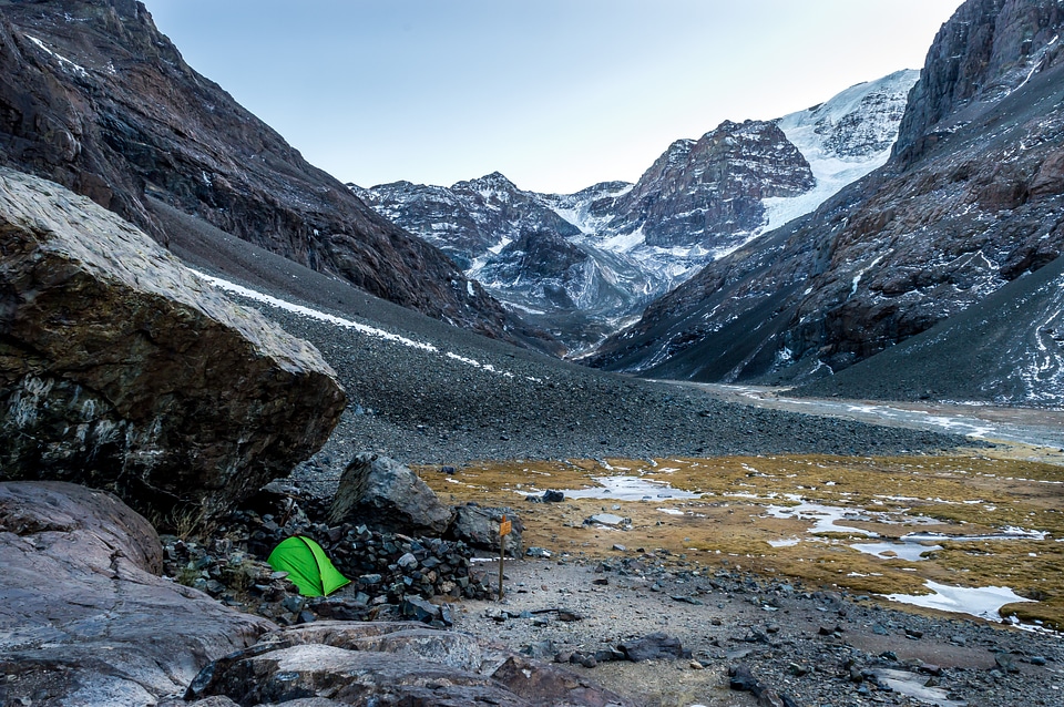 Camping in high mountains
