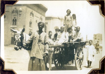 Egyptian children on a wagon