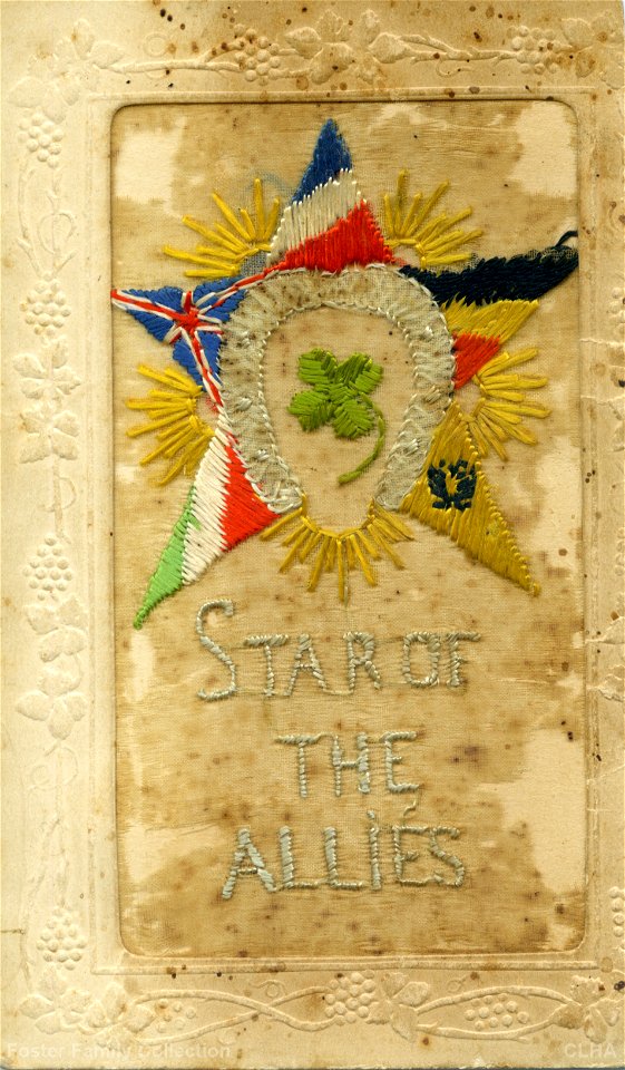 "Star of the Allies" - card sent by Ken Foster to his fiancee, Elsie, during World War 1.