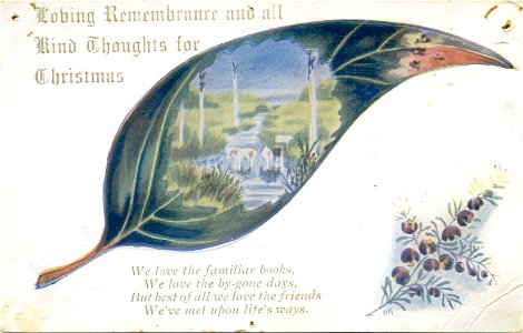 "Loving remembrance and all kind thoughts for Christmas" - Christmas card