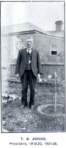 T. D. Johns, President of the Kurri Kurri Co-operative Society, 1910-1920 abd 1921-1926.