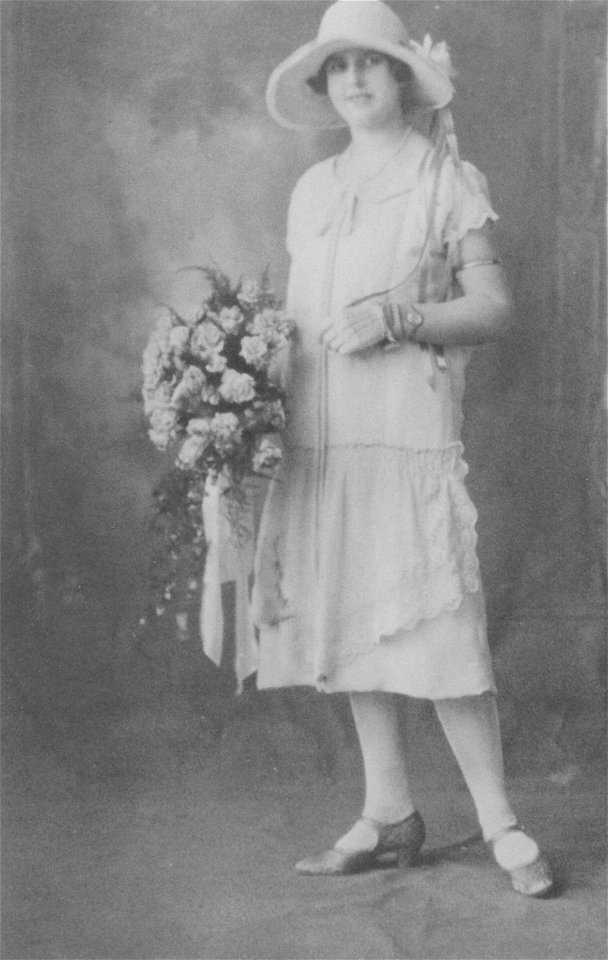 Studio portrait of a bride, [1920s]
