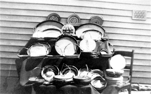 Display of crockery and kitchen utensils, [n.d.] photo