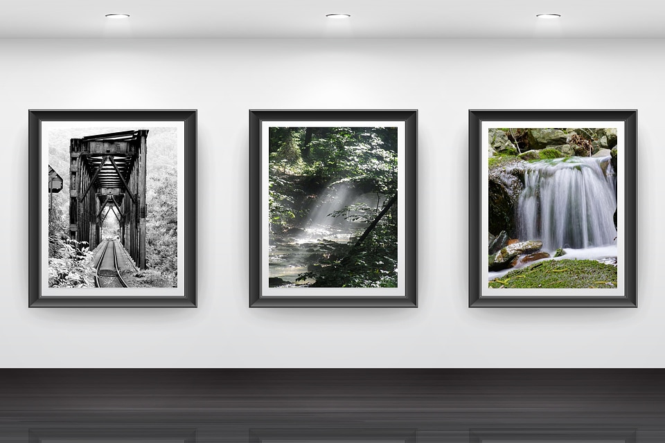 Photo frames on wall