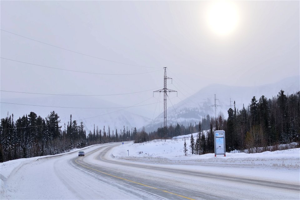 winter road through the Sayans