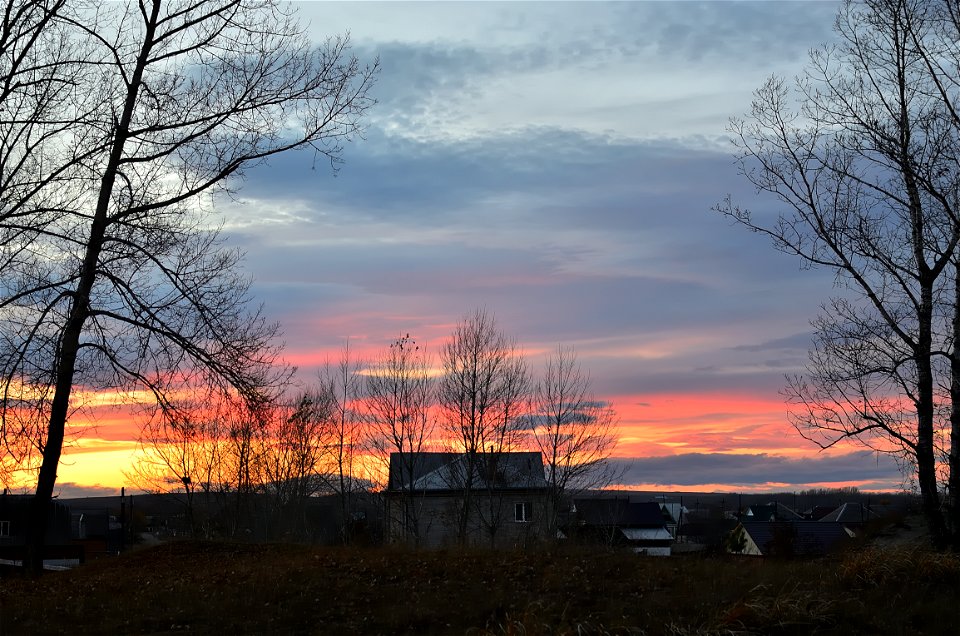 sunset on the Yenisei